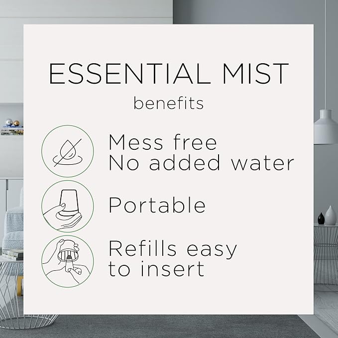 Air Wick Essential Mist Refill, 2 ct, Hibiscus & Blooming Orchids, Essential Oils Diffuser, Air Freshener, White, 1.34 Fl Oz