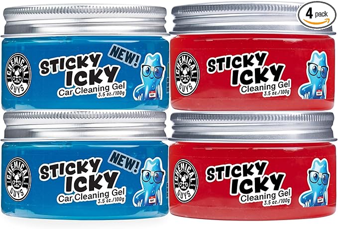 Chemical Guys, Sticky Icky Car Cleaning Gel, Apple & Strawberry, 4 Pack