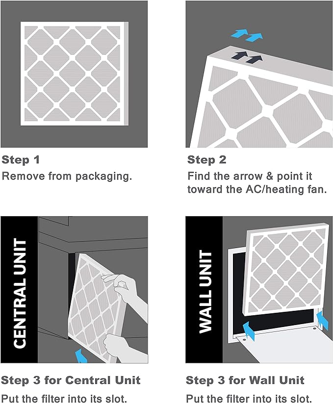 Aerostar 17 1/2x23 1/2x1 MERV 11, Pleated Air Filter, 17 1/2 x 23 1/2 x 1, Box of 6, Made in the USA