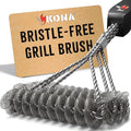 Kona Safe/Clean Bristle-Free Grill Brush - Stainless Steel BBQ Cleaner | Bristle-free stainless steel design, for outdoor grill grates, great grilling gift