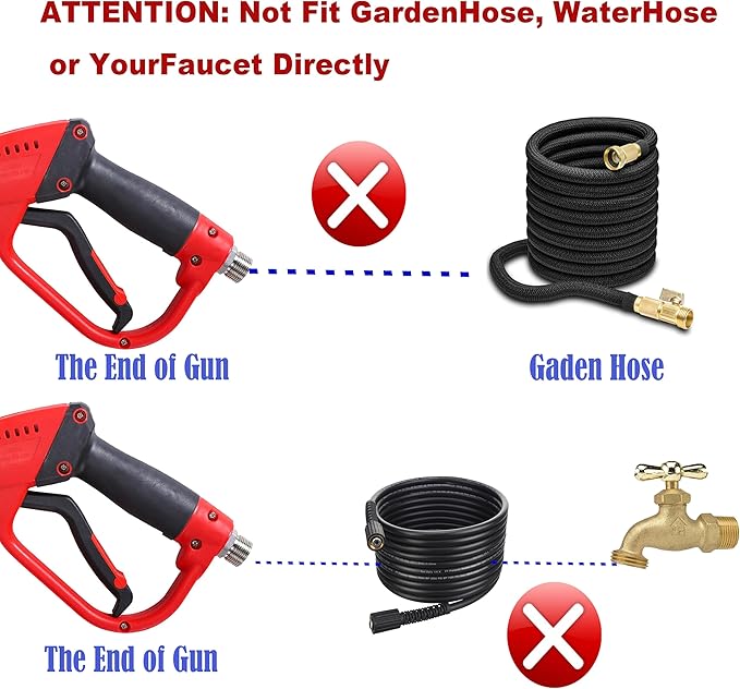 Tool Daily Pressure Washer Gun with Replacement Wand, 17 Inch Power Washer Extension Wand, 30° Curved Rod, 5 Nozzle Tips, 5000 PSI