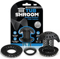 TubShroom Ultra Stainless Steel Drain Protector, Hair Catcher Strainer for Bathroom Tub and Shower, Matte Black, 1-Pack