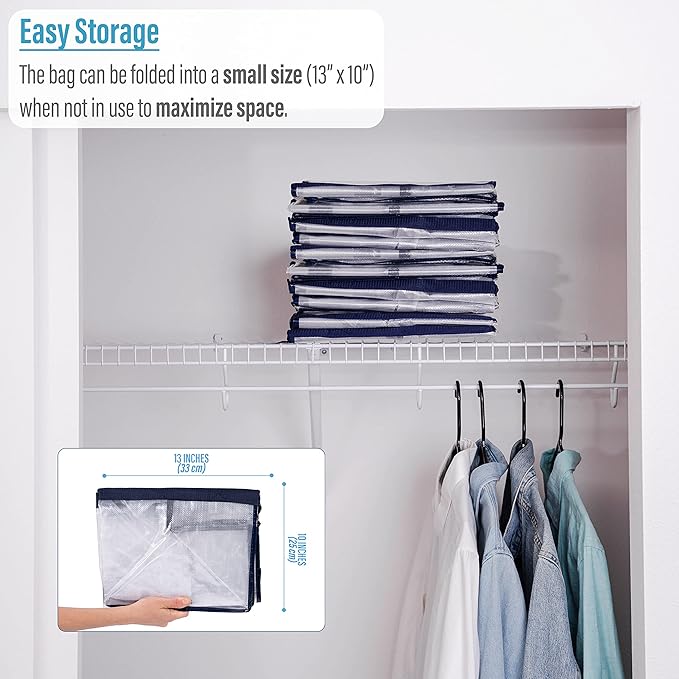 VENO 10 Pack Moving Bags Plastic Storage Totes Clothes Organization Large W Lid/Zipper. Packing Boxes/Bins Alternative. Space Saving Foldable College Supplies Essentials (Clear, 10 Pack)
