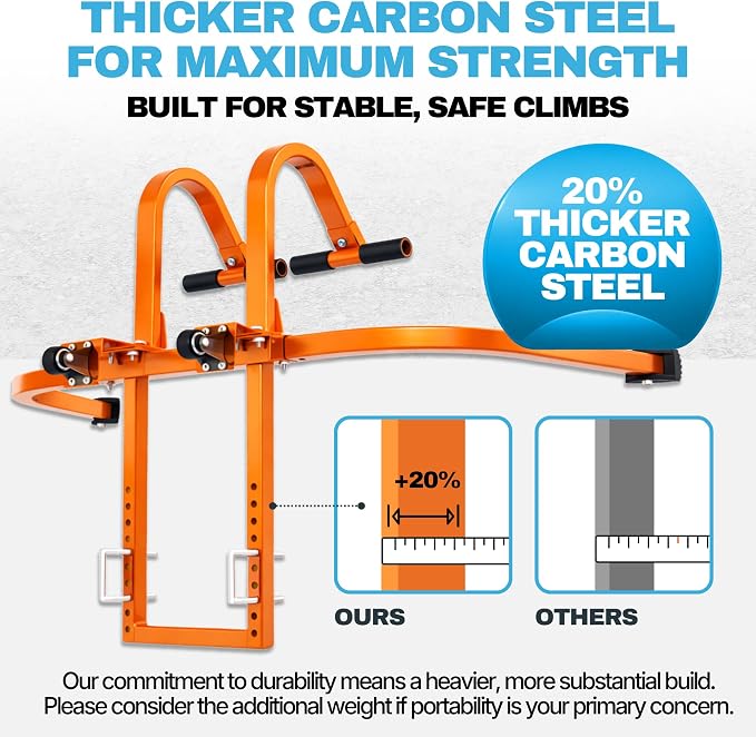 2-in-1 Heavy Duty Ladder Stabilizer with Roof Hooks, 500 LBS Steel Standoff, Non-Slip Rubber Feet for Gutter Cleaning, Roof Work & Walls | Fits Extension, Straight & Telescoping Ladders