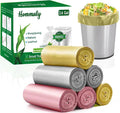 Hommaly 2.6 Gallon 240 pcs Small Multi Trash Bags Strong Pink Gray Gold Garbage Bags, Bathroom Trash Can Bin Liners Unscented, Mini Plastic Bag for Office, Waste Basket Liner Fit 10 Liter, 2-2.6 Gal