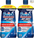 Finish Jet-Dry Dishwasher Rinse Aid, Compatible with Dishwasher Detergent, Prevents Spots & Residues, Dries, Shine & Protects, 32 oz, 315 washes (Pack of 2)