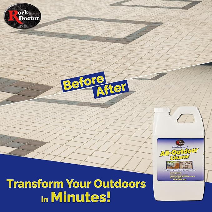 Rock Doctor Outdoor Pressure Washer Cleaner, Natural Cleaning Solution Removes Stains and Discoloration, Brightens Granite, Stone, Pavers, Fire Pits, and Concrete, Power Washer Cleaner Solution