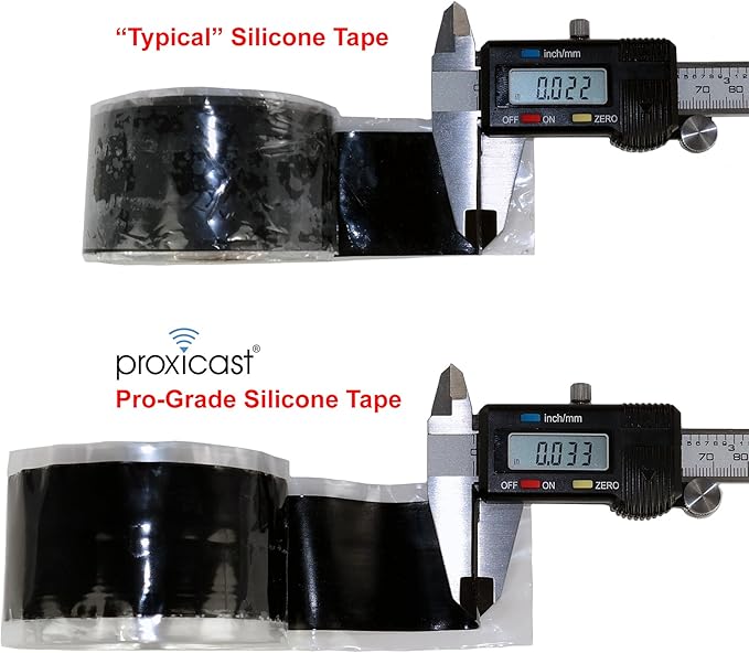 Proxicast Pro-Grade Extra Strong 30mil Weatherproof Self-Fusing Silicone Rubber Sealing Tape for Outdoor Antenna Coax & Electrical Cables, Hose/Pipe Leaks & Emergency Repairs (1.5" x 15' roll) - Grey