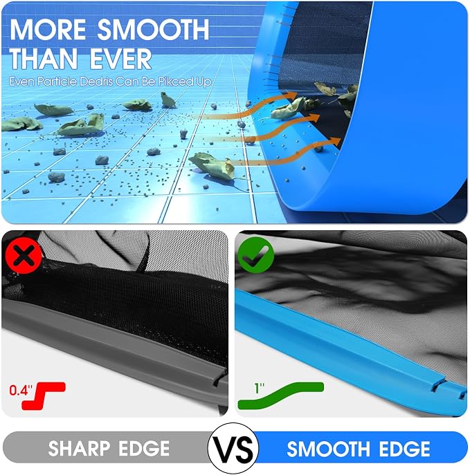 TidyMister Upgraded Full Double Layer Pool Net Rake,17.5'' - Outer Heavy Duty Self-Repair Net & Inner Fine Mesh Net for Particle Debris, Above Ground & In-ground Swimming Pools, No Poles