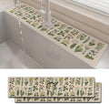 2PCS 24" X 5.5" Kitchen Sink Splash Guard Faucet Mat Floral Super Absorbent Fast Drying Faucet Guard & Draining Mat Sink Splash Guard Behind Faucet for Kitchen, Bathroom