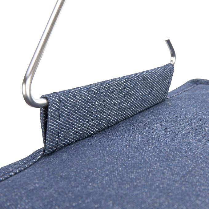 Household Essentials Hanging Cotton Blend Closet Organizer with 6 Storage Shelves, Denim