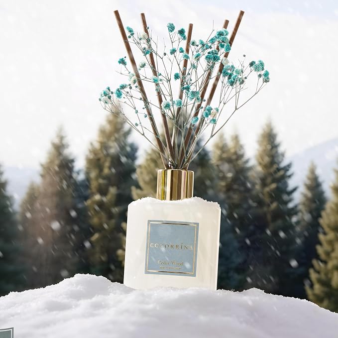 Reed Diffuser - Cedar Wood 6.7 fl oz Reed Diffuser with Sticks, Home Bedrrom Bathroom Shelf Decor