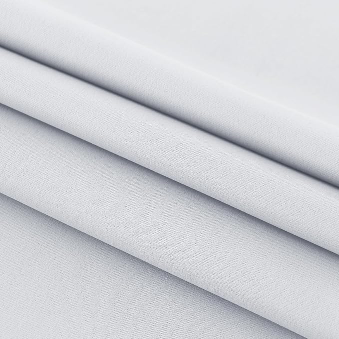 DWCN French Door Curtains – Rod Pocket Thermal Curtain for Doors with Glass Window, Kitchen and Patio Doors for Privacy, 36 X 72 Inches Long, 1 Curtain Panel with Tieback,Greyish White