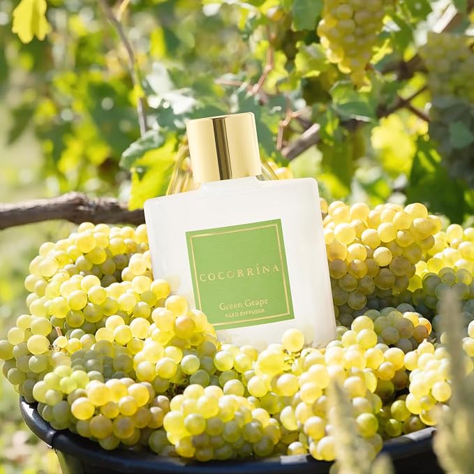 Reed Diffuser - Green Grape 6.7 fl oz Reed Diffuser with Sticks, Home Bedrrom Bathroom Shelf Decor