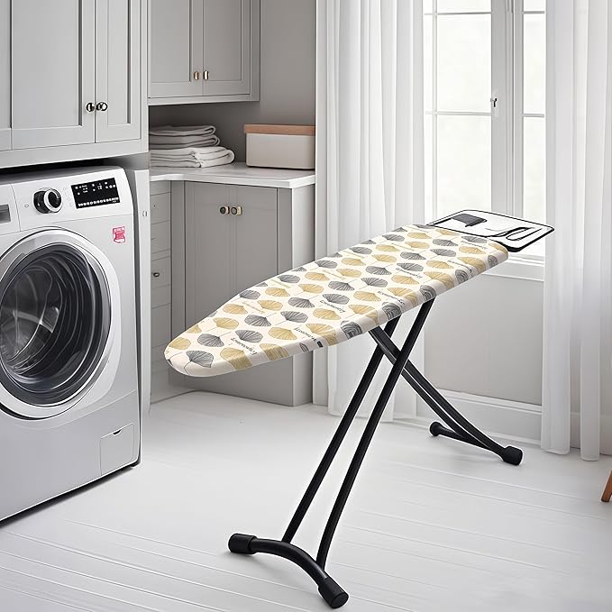 Ironing Board Cover with Two 5MM Thick Feltpads,15"x48"Heat Resistant Replacement Ironing Board Cover and Pad,Fits Standard Ironing Boards,Durability and Easy to Install