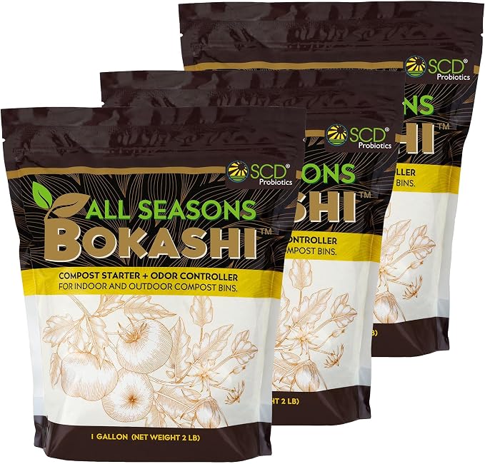 Bokashi Compost Starter, Accelerator, Odor Reducer - 6 lb | Fermented Wheat Bran, Reduces Odor, Absorbs Moisture, Compost Accelerator, For Kitchen Compost Bins, Trash Cans, Diaper Pails