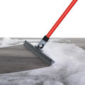 Heavy Duty Floor Squeegee for Concrete and Tile Floor - Silicone Squeegee Broom Floor Scrubber - Large Single Cast Rubber Blade Aluminum Long Handle 360° Swivel Joint - Garage Shower Window Cleaning