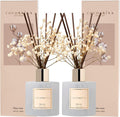 Reed Diffuser Set, 6.7 fl.oz Clean Linen 2 Packs Scented Diffuser with Sticks Home Fragrance Reed Diffuser for Bathroom Shelf Decor