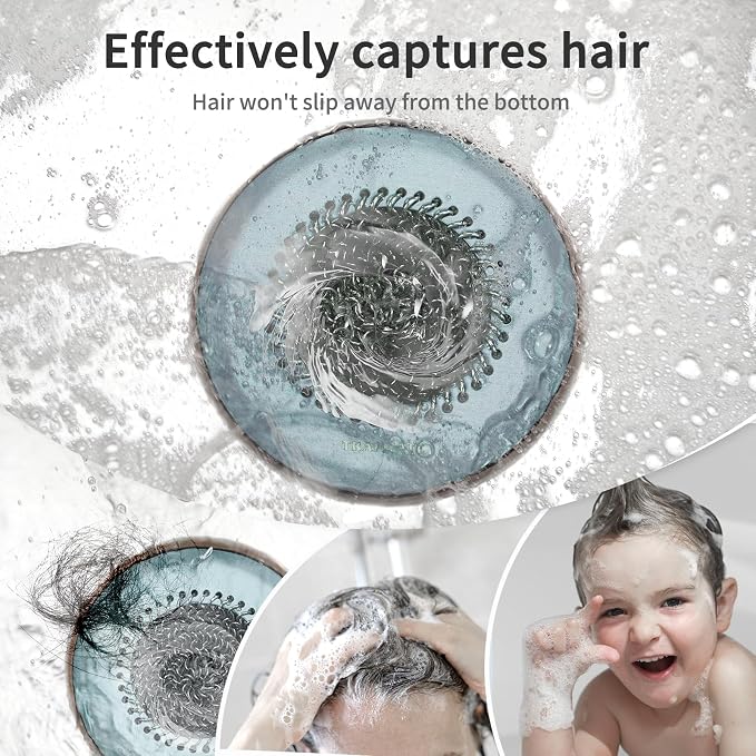 TRAPMATE Reversible Bathtub Drain Hair Catcher, Prevent Clogging Shower Drain Cover, Patend 304 Stainless Steel Drain Strainer for Regular & Pop-up Drain (Teal)