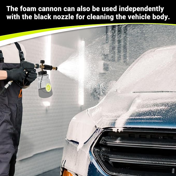 M MINGLE 16 Inch Undercarriage Washer Attachment with Foam Cannon, 4000PSI | Low Clearance Rolling Wheels, Includes Car Wash Mitt, Fits Sedans, SUVs and Trucks