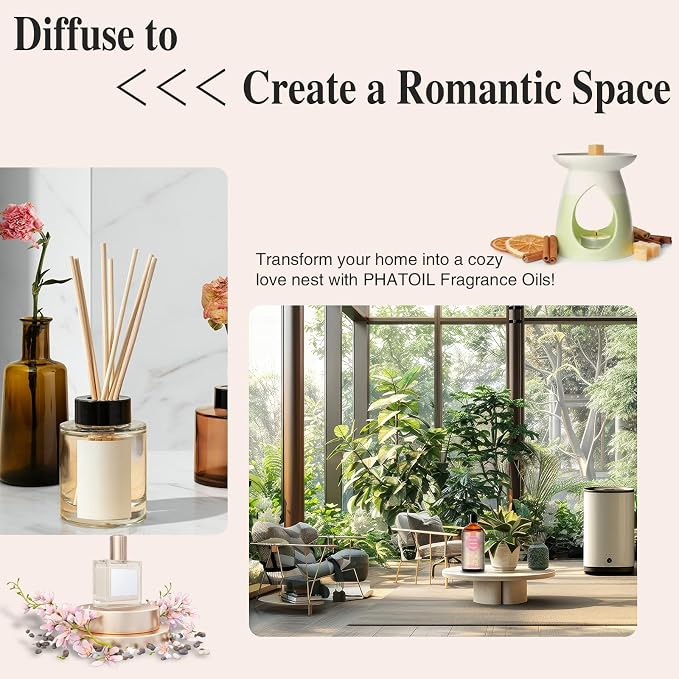 PHATOIL J'admire Fragrance Oil for Diffuser, Aromatherapy 3.38FL.OZ | Long Lasting Scented Oils For Humidifier, Air Freshener, DIY Soap Candle, Scent Project Making, Aroma Oil for Home Freshening