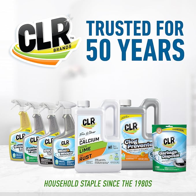 CLR Brands Mold and Mildew Stain Remover, 32 oz. Spray Bottle, Pack of 2, Multi-Surface Stain Remover, Works on Tile, Wood, Concrete, Glass, and More