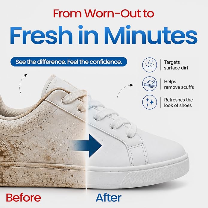 Combat Cleaner Shoe Cleaning Kit – Complete Sneaker Care Solution for Leather, Suede, Canvas, Mesh, Nubuck & More