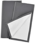 SEVENWELL Silver Polishing Cloth, Jewelry Cleaner Cloth for Sterling Silver Jewelry, Gold, Platinum, Silverware, Diamonds, Gemstones, Coins (20cm Dark Grey Silver Cloth)