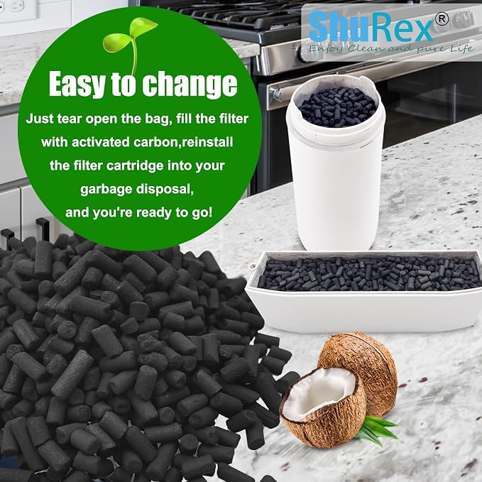 2Pcs Filter Refills for Lomi Smart Composter Top & Back Filter Slots | 6-month Supplement, Replacement Activated Charcoal Filter for Electric Countertop Compost Bin & Smart Waste Kitchen Composter