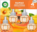 Air Wick Vibrant Plug-In Scented Oil Refills, 3 Count, Hawaii Exotic Papaya & Hibiscus Flower, Air Freshener, Essential Oils, Eco Friendly