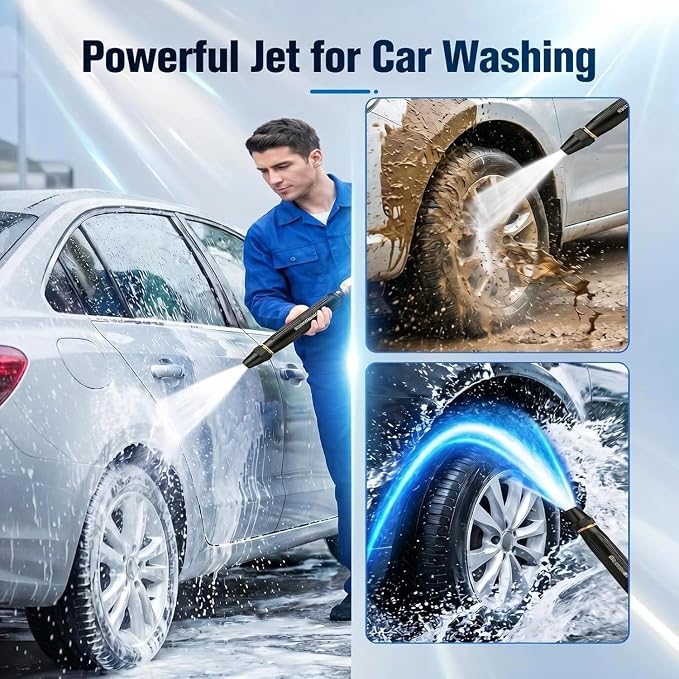2026 High Pressure Power Washer Nozzle with Metal Connector Set, Heavy Duty Garden Hose Sprayer & Pressure Washer Hose Attachment for Car Washing & Outdoor Cleaning Accessory
