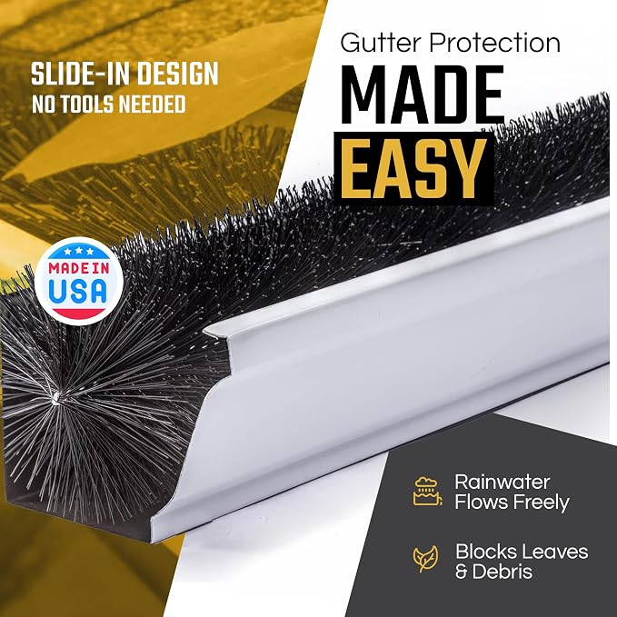 5.25" Gutter Guards, Fits 6 Inch Gutters, 60 Ft Leaf Filter | DIY gutter guard and leaf filter blocks leaves and debris, reduces cleaning and keeps water flowing in 6 inch gutters.