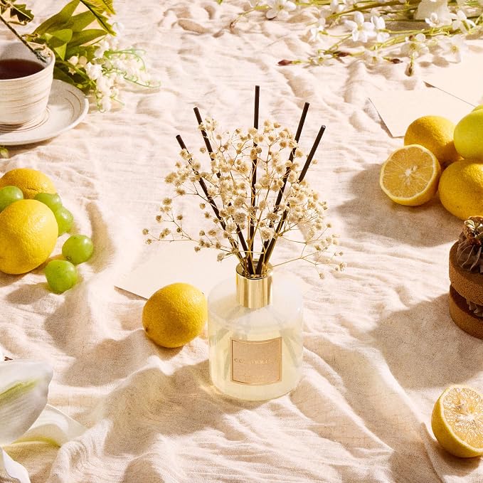 Reed Diffuser Set, Clean Linen 6.7 fl oz Scented Diffuser with Sticks Home Fragrance Reed Diffuser for Bathroom Shelf Décor