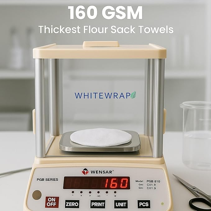 Flour Sack Towels| Tea Towel for Crafts| Kitchen Dish Cotton Blank Towel for Embroidery |Baking Bread Proofing Linen Cover| Thick Absorbent Quick Dry| 6 Pack 18"x28" White