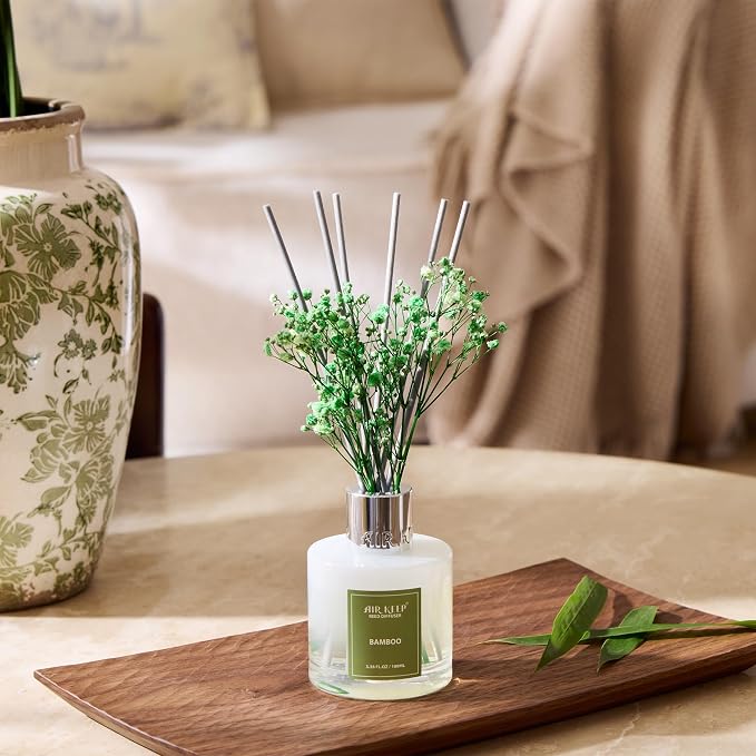 Reed Diffuser Set - 3.38 fl oz(100ml) Bamboo Scent Diffuser Home Fragrance Diffuser Set Includes 8 Reed Diffuser Sticks,Home Decor & Office Decor, Fragrance and Gifts