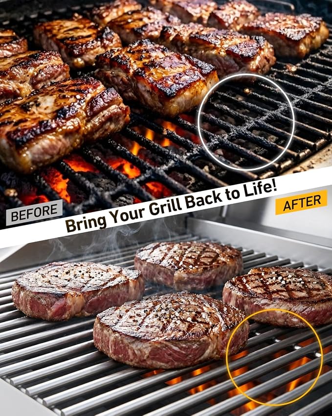Electric Grill Brush, BBQ Grill Brush for Outdoor Use with LED Light, 300 RPM Powerful Cleaning, 4400mAh Battery, Splash Guard, Reinforced Steel Bristles for Cast Iron & Stainless Steel Grills