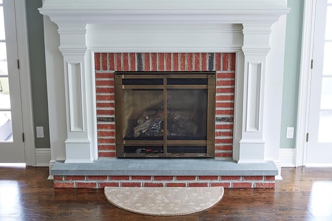 UniFlame - Beige Branch Hand Tufted 100% Wool Hearth Rug - 44" L x 22" W | Protects Floor from Heat, Embers, and Sparks