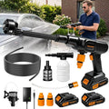 Cordless Pressure Washer, 900PSI Portable Power Washer with 6-in-1 Nozzle | Water Pressure Washer with Charge & 2*21V Batteries, Electric Power Cleaner for Car Wash, Garden, Patio & Home