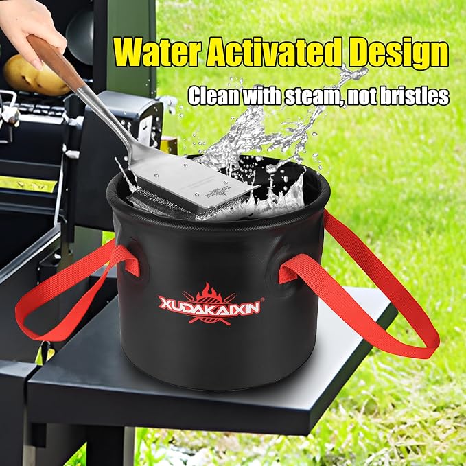 XUDAKAIXIN Grill Brush Bristle Free,Unique Steel Fibers Pad [Safe & Efficient] Perfect for Any Grill/Flat Tops Griddles,Safe Grill Cleaner for Outdoor Grill,Gifts for Men/Dad