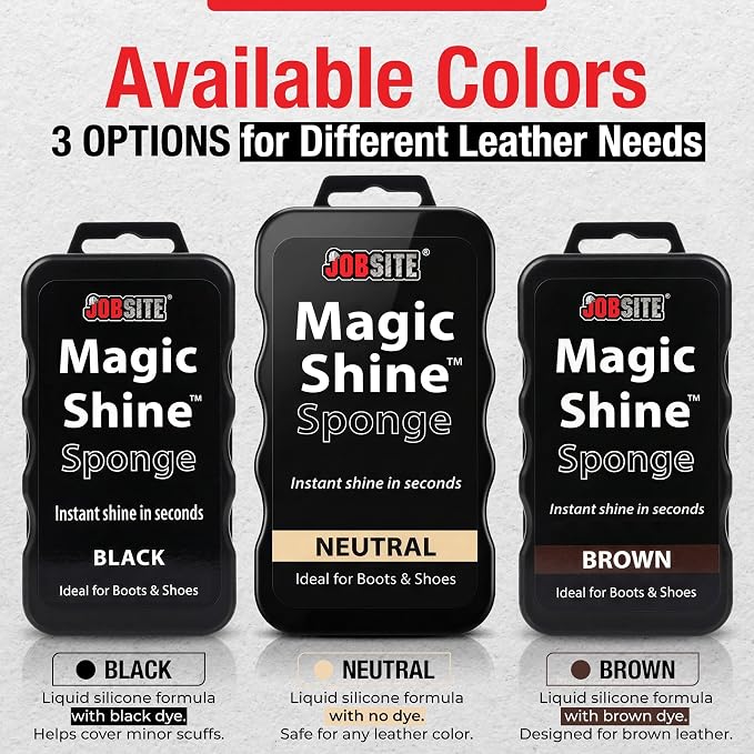 JobSite Instant Express Leather Boot & Shoe Shine Sponge - Brown - 2 Pack
