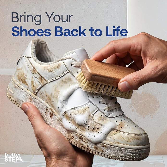 Shoe Cleaner Kit | Sneaker Cleaner (4 oz) with & Bristle Brush, Up to 100+ Washes, for All Washable Shoe Types