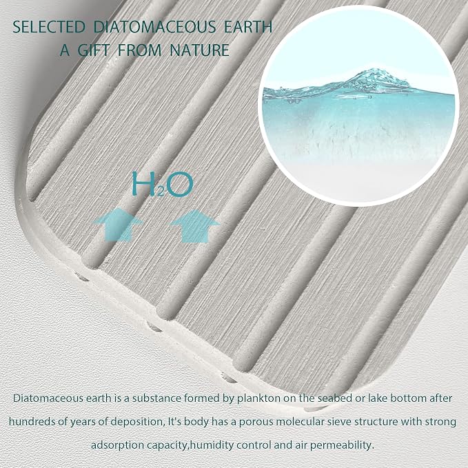 NiuYichee Faucet Mat for Kitchen Sink – Diatomite Stone Drying Mat, Absorbing Stone Tray for Bathroom Counter (Pale Gray, 23.6" x 3.9")