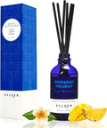 Xcleen Reed Diffuser Set for Home| 3.7 Oz(110ml) Hawaiian Holiday Fragrance Diffuser | with Mangoes, Pineapples, Peaches & Melons Scented Oil Sticks Diffuser, Air Fresheners for Home, Bathroom