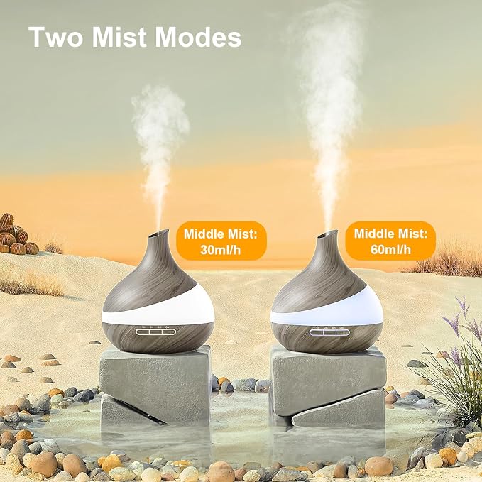 Essential Oil Diffuser for Women: 500ml with 14 Color LED | Aromatherapy Diffuser with 2 Mist Levels - Ideal for Bedroom, Office & Travel - Auto Shut-Off for Safe Sleep