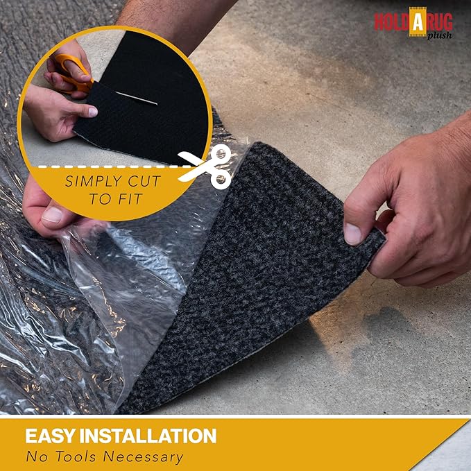 Hold-a-Rug Plush 10' x 14' Nonskid, Nonslip Rug Pad, Reversible Gripper, ¼ Thick, Safe for All Floors and Carpet, Keep Area Rugs Secure