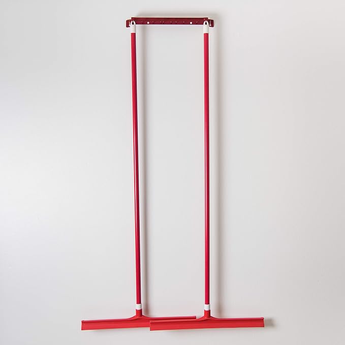 SPARTA 3656705 Plastic Floor Squeegee, Shower Squeegee, Heavy Duty Squeegee With Rubber Blade For Windows, Glass, Shower Doors, Floors, Windshields, 20 Inches, Red, (Pack of 6)