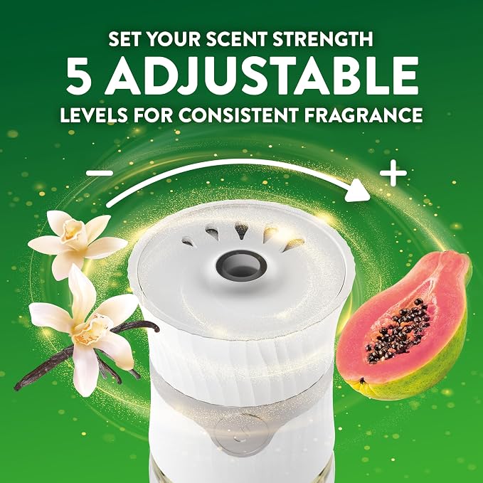 Air Wick Plug In Scented Oil Refill, 10ct, Vanilla and Pink Papaya, Air Freshener, Essential Oils, (Pack of 2)