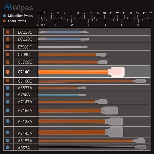 AAwipes Foam Cleaning Swab Sticks (200 pcs Large Rectangular Foam Tips, 5.25", Orange) Cleanroom Cleaning Swab Sponge Stick for Inkjet Printer, Optical Instruments