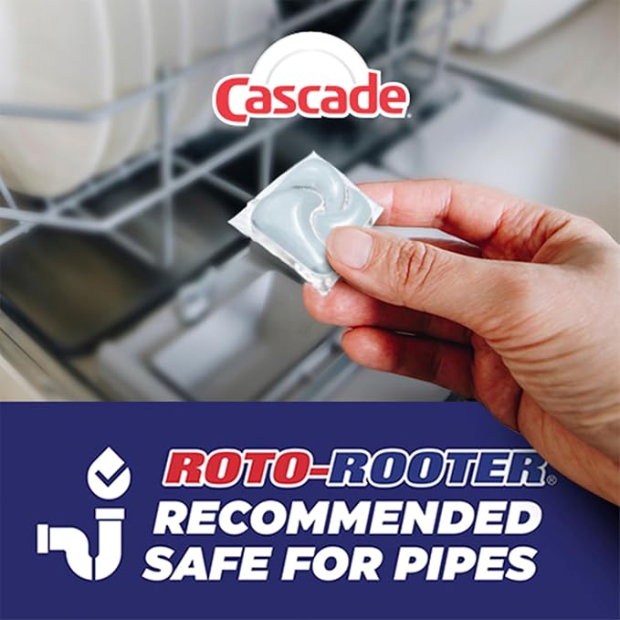 Cascade Free & Clear Dishwasher Pods, Dishwasher Detergent, Dish Detergent Soap, Unscented, 47ct (Pack of 2)