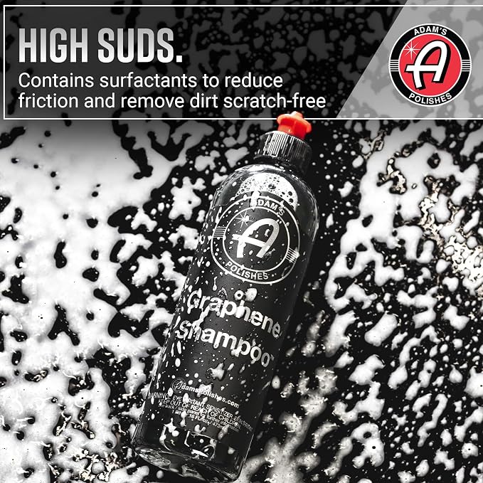 Adam's Polishes Graphene Shampoo 16oz - Ceramic Coating Infused Car Wash Soap - Powerful Cleaner & Protection In One Step - pH Neutral, High Suds For Foam Cannon, Foam Gun, Or Detailing Bucket